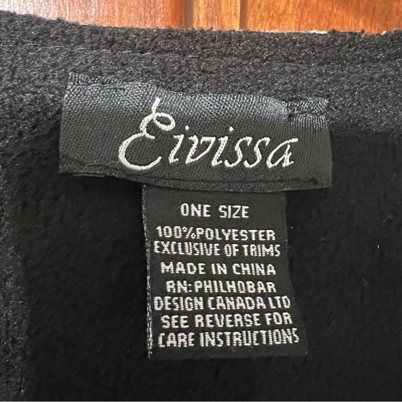 Eivissa Women’s Cape Shawl Wrap Black White Reversible Ombre One Size - Picture 8 of 13